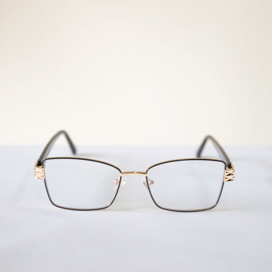 Occhiale anti luce blu Giovanni montatura nera vista frontale